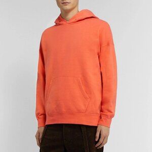 Visvim Jumbo Loopback Cotton Hoodie  in Orange 4 XL